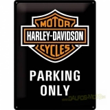 Plechová cedule "Parking Only" Harley Davidson
