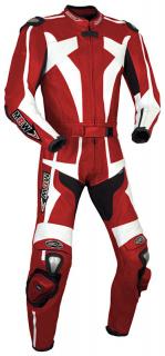 MBW SNIPER RED - perforovaná kožená moto kombinéza