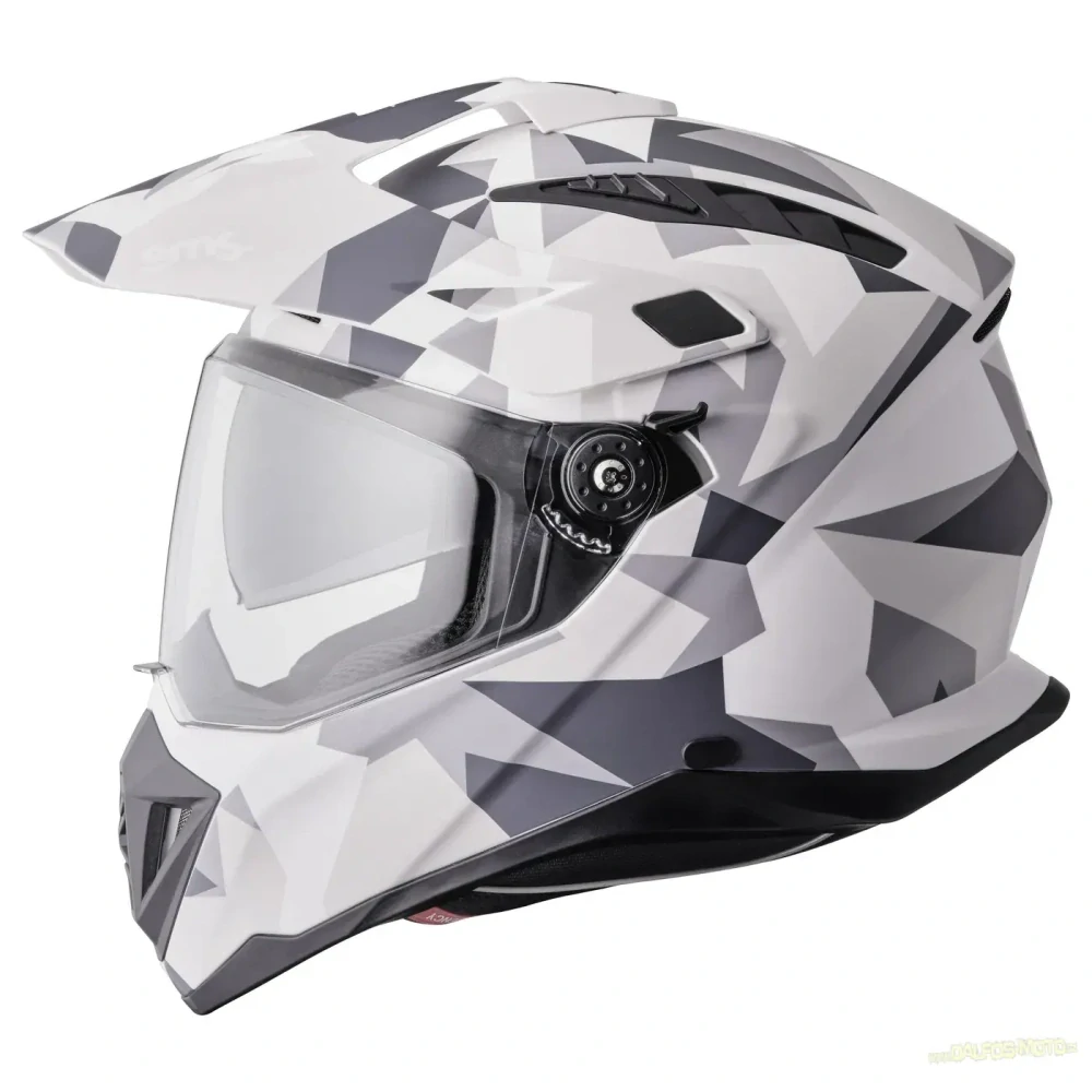 Enduro helma GMS ADVENTUS CAMO bílo-šedá
