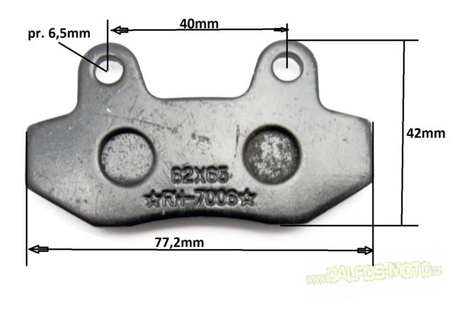 pitbike brzdové destičky speciál typ 01 Stomp, DemonX, WPB