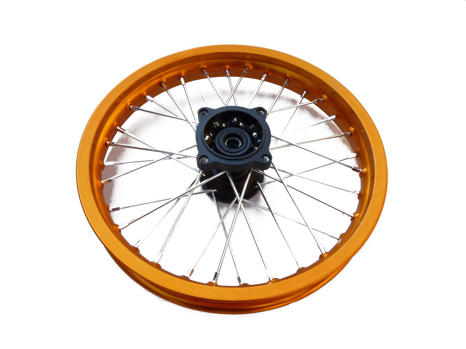 pitbike ALLOY přední kolo 14 palců oranžové Stomp, DemonX, WPB