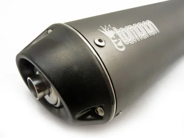 pitbike koncovka výfuku oválná, titanium utlumená, 38 mm svod