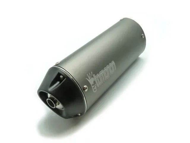 pitbike koncovka výfuku oválná, titanium utlumená, 38 mm svod