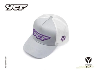 Kšiltovka pitbike YCF šedá síťovaná, fialové logo