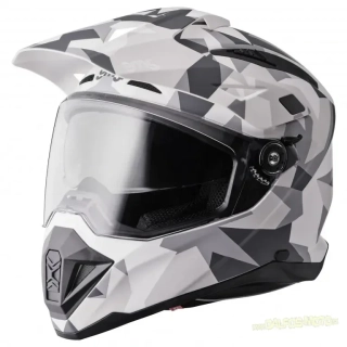 Enduro helma GMS ADVENTUS CAMO bílo-šedá