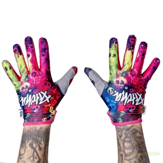 MX rukavice Pitcha SKULL fluo/pink