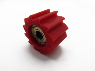 pitbike rolnička řetězu zubatá, vnitřní průměr 8 mm, červená