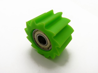 pitbike rolnička řetězu zubatá, vnitřní průměr 8 mm, zelená