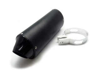 pitbike koncovka výfuku oválná 38 mm, černá bez loga