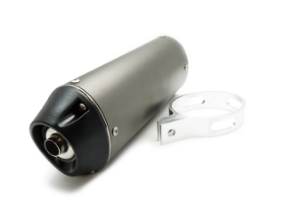 pitbike koncovka výfuku oválná, titanium utlumená, 38 mm svod