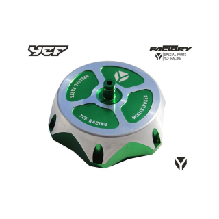 CNC víčko nádrže pitbike YCF zelené