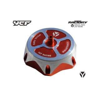 CNC víčko nádrže pitbike YCF oranžové
