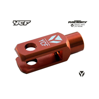 CNC klema zadní brzdové pumpy závit M6 eloxovaná oranžová Pitbike YCF