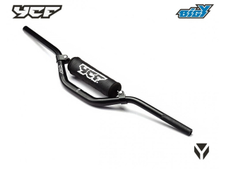 Hliníková řidítka nízká s hrazdou z tvrzeného hliníku 28.6mm (včetně polstru) černá pro modely BIGY FACTORY DAYTONA 190 MX pitbike YCF